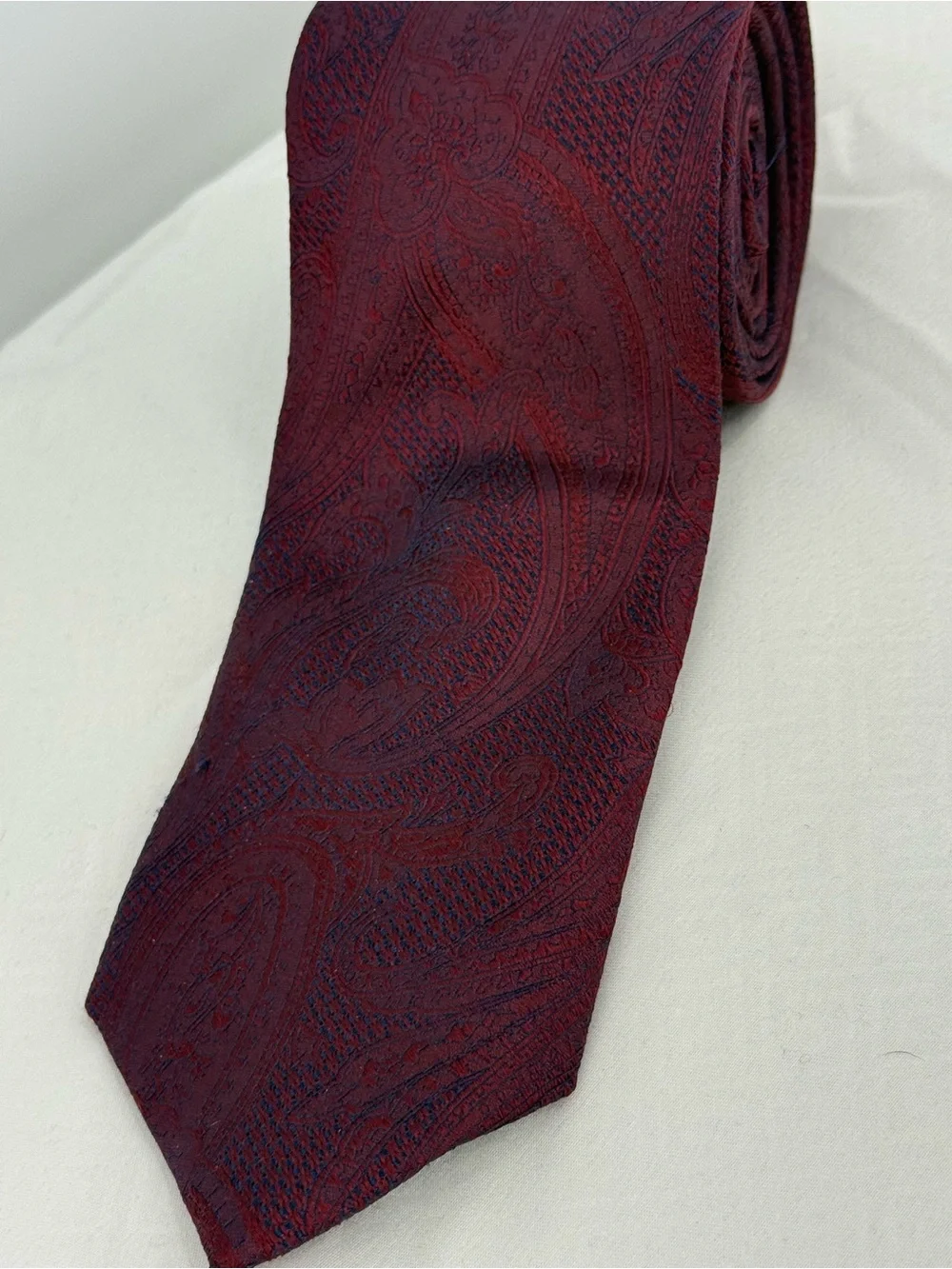 Joseph Abboud Maroon Paisley Men's Silk Tie